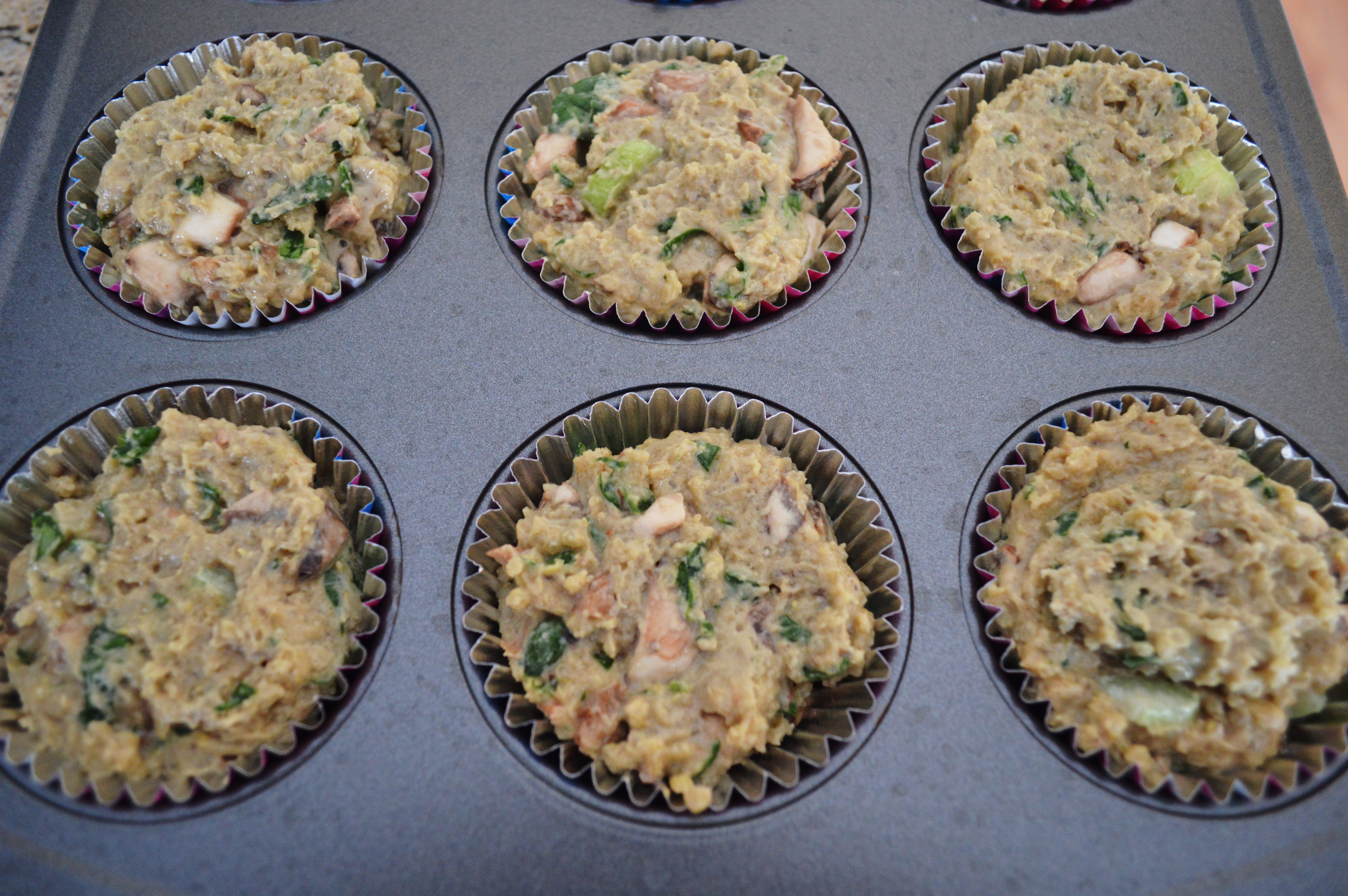 Then I scooped that batter using a 1/4 cup measure into a lined muffin tin to form the quinoa cakes. They just had to bake for 20 to 25 minutes to get gorgeous and golden. 