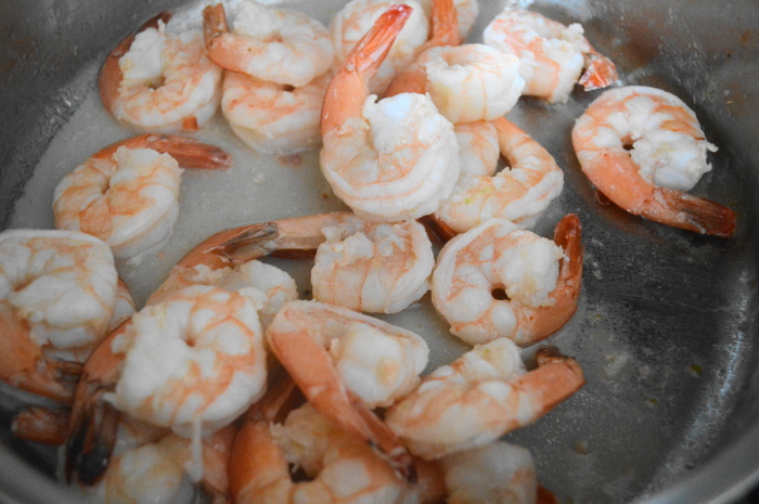 The gorgeous coconut lime shrimp to go on top of the Chengdu style noodles.