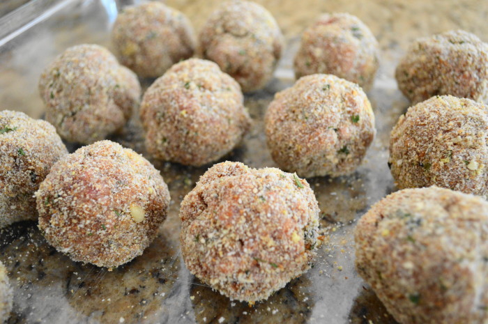 The lamb meatballs formed and ready!