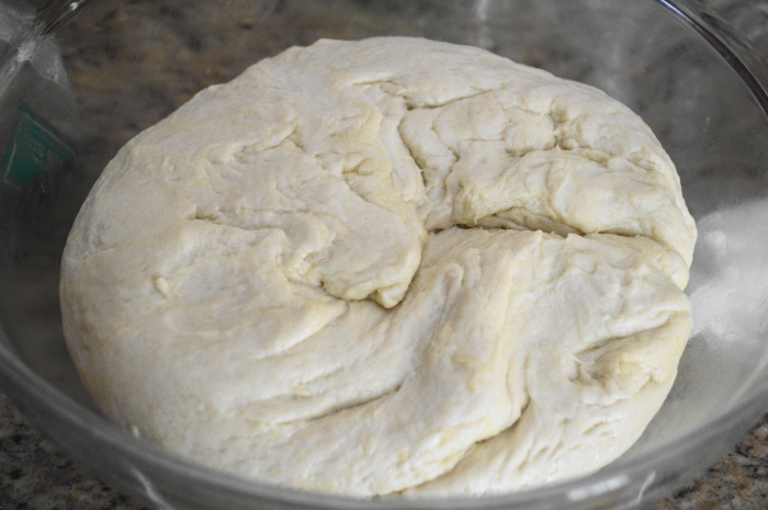 The homemade pizza dough starting to expand. It's alive!!