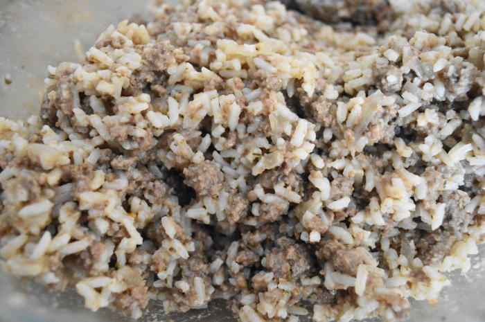 The rice mixture for the beef arancini all ready!