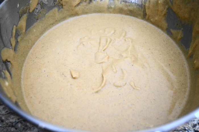 The gorgeous pumpkin cheesecake batter all put together. 