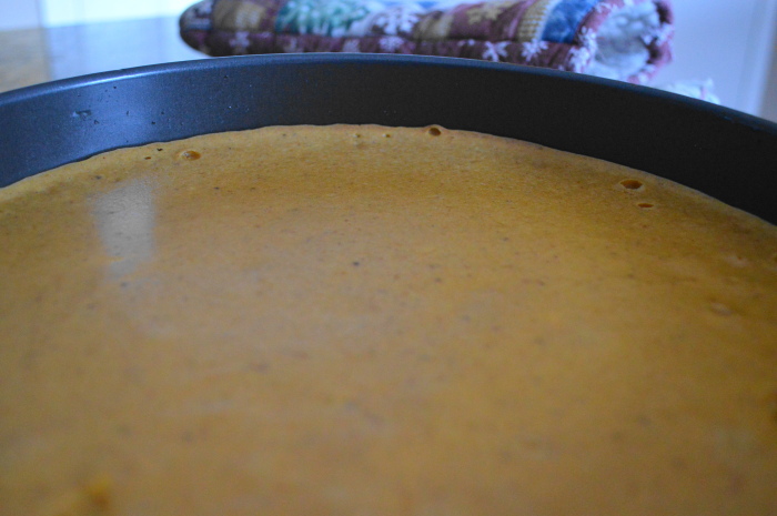 The luscious pumpkin cheesecake cooling! 