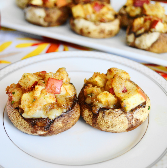 Apple Gruyere Stuffed Mushrooms