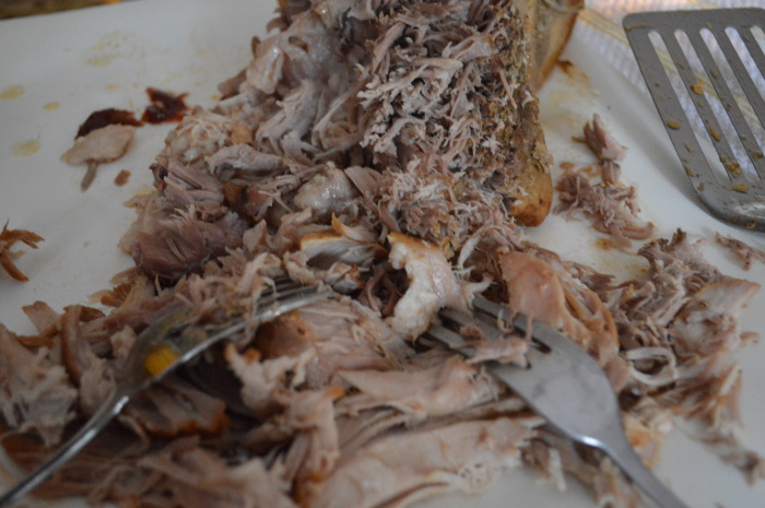 The slow cooker pulled pork just falling apart!