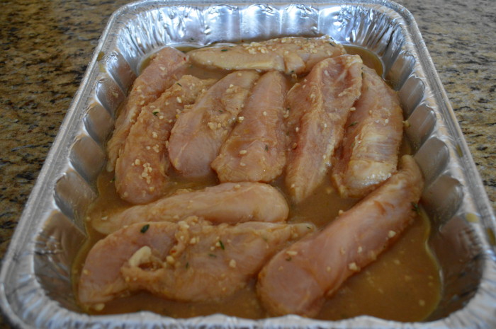 The lemon thyme baked chicken ready to go in to the oven. The marinade was so fragrant already! 