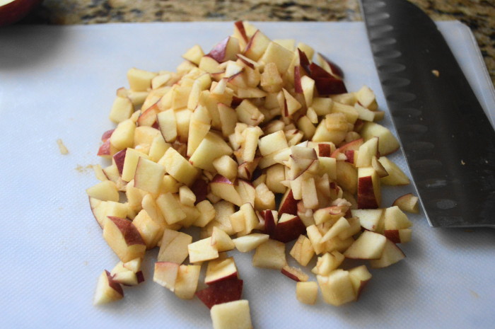 The roughly chopped apple gives so much fresh flavor to the apple cinnamon waffles. 
