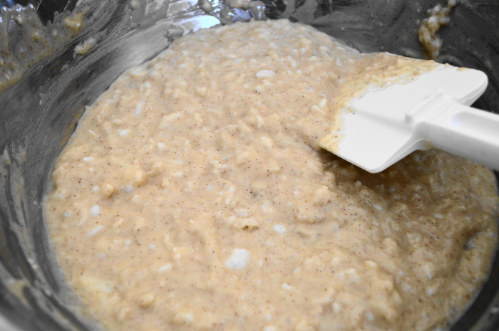 The luscious batter for the coconut mini muffins all ready to go!