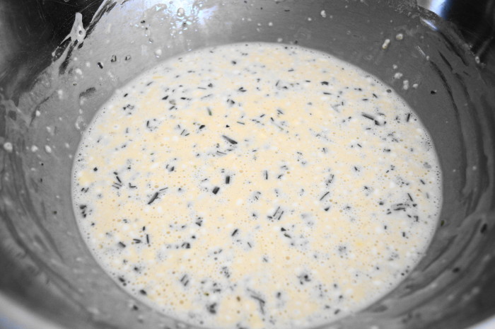The batter for the savory herb crepes all set! It just needed to rest so that the crepes would be super tender. 