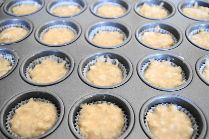 The coconut mini muffins about to head into the oven. Please try to not get batter everywhere like I did. I'm hopeless, folks. 