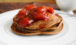 Chocolate Strawberry Almond Pancakes