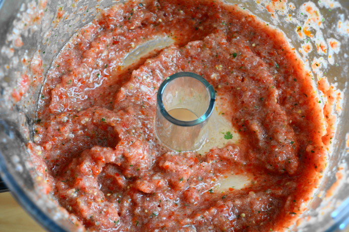 The simple fresh salsa comes together so quickly for a last minute get together. 