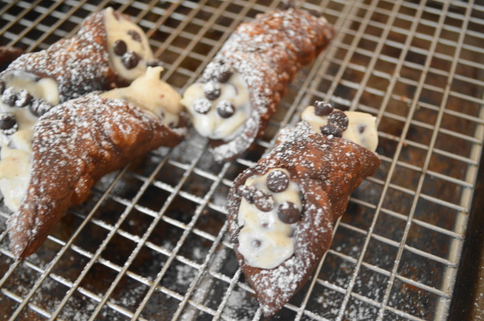 The chocolate chambord cannolis all put together!