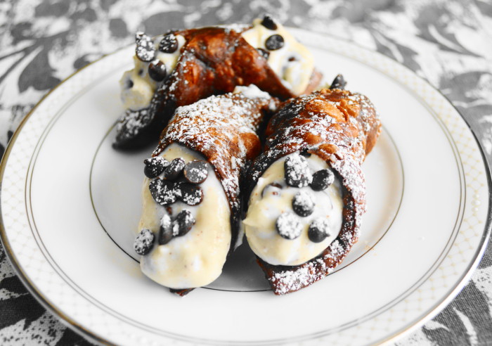 Chocolate Chambord Cannolis