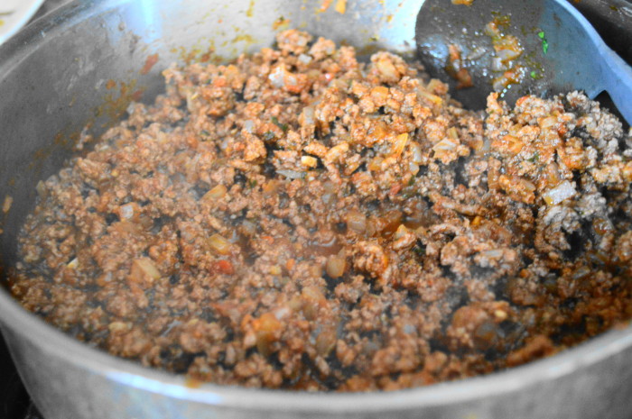 Oh my goodness, this beef mixture was so tender and flavorful! I used loads of spices and aromatics. 
