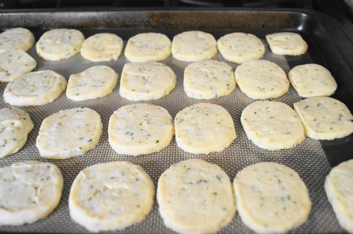 The parmesan basil crackers spread just a little in the oven and were so fragrant!