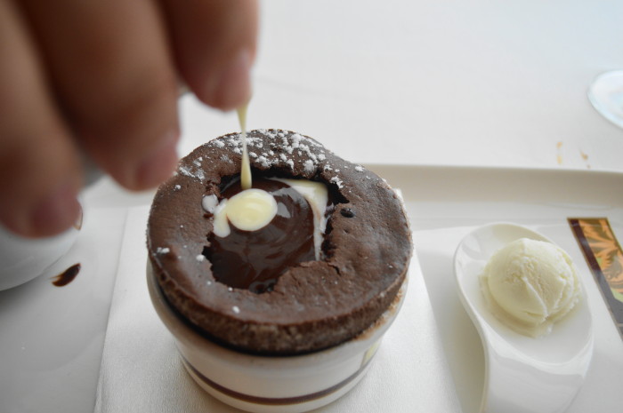 As if already weren't going to have to roll ourselves out of Palo. There is a separate compartment in the stomach though, right? Their chocolate souffle is legendary.