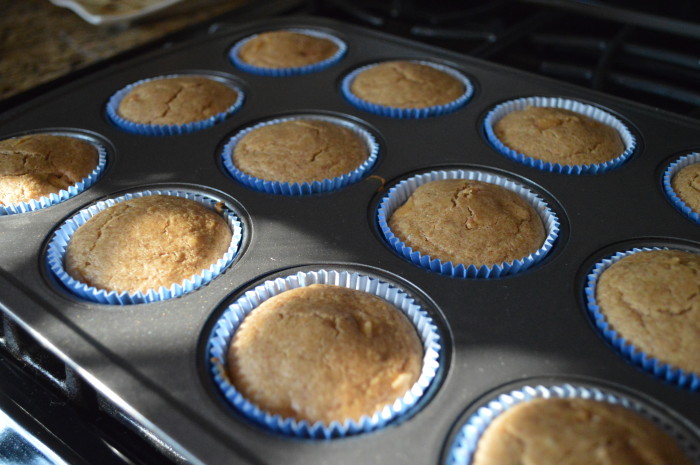 The toothpick test was the most reliable way to tell if the apple almond butter muffins were done. It should come out perfectly clean from the center of a muffin. 