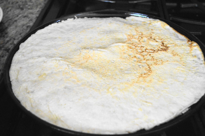 Crepe pans are fantastic, but a large and shallow non-stick skillet would have also done the trick in a pinch