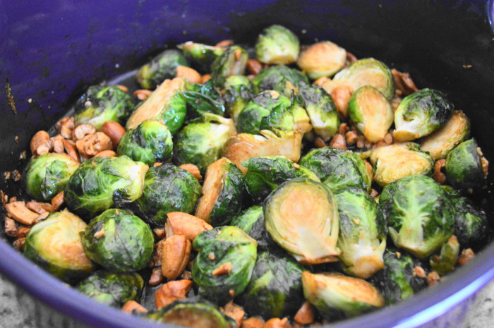 When the roasted brussel sprouts were done, they were so incredibly tender and fragrant!