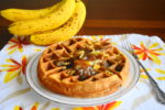 Banana Waffles with Banana Bourbon Sauce