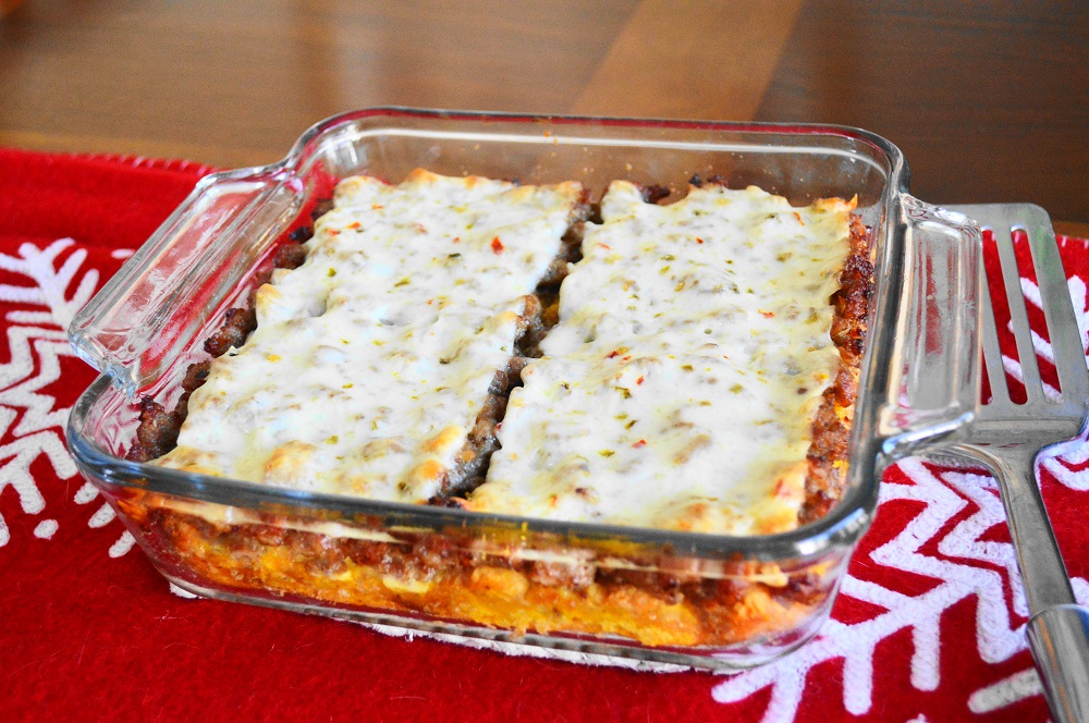 I let that casserole of yumminess sit overnight in my refrigerator. All of the flavors deepened and the biscuits absorbed the custard. It also made the morning so easy! I just had to get it into my 350 oven for 40 minutes.