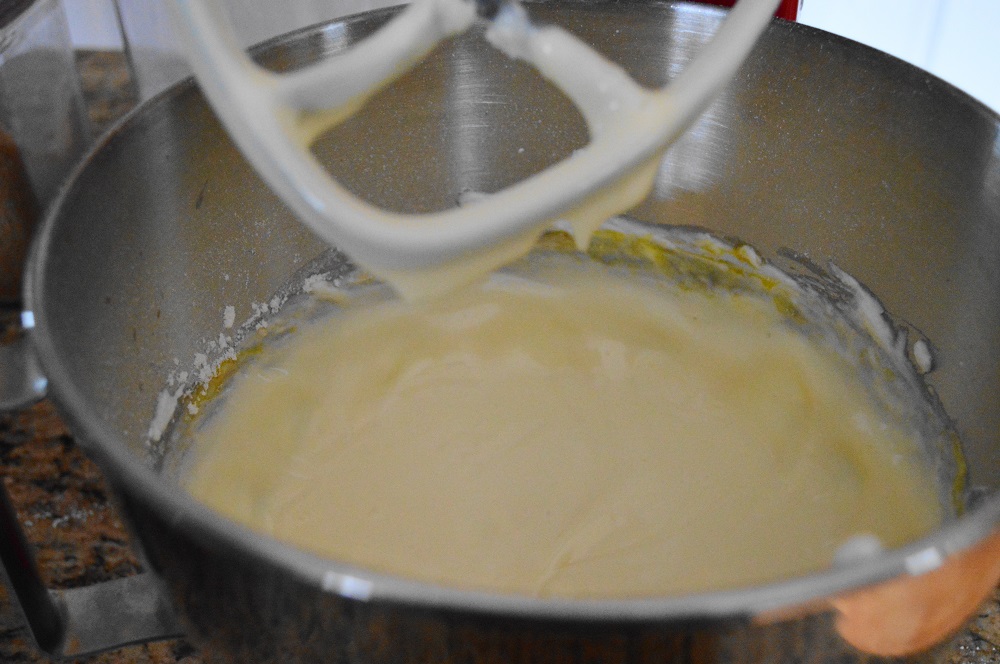 The luscious cheesecake batter was next. My secret to cheesecake is to mix in Greek yogurt. It gives it the perfect texture and just the right amount of tang!