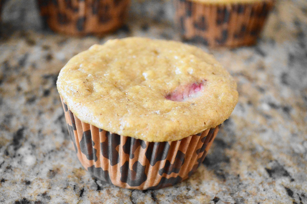 The strawberry yogurt oat muffins needed to bake for about 30 minutes or so to get puffy and baked through. When they came out they smelled so incredible! Why yes, I did use leopard print muffin liners to remind my two favorite runners to be fierce. Also, I love anything leopard print! 