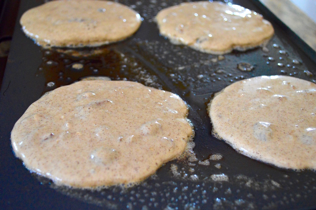 I used my trusty electric griddle to cook off that lovely batter in batches. They needed to cook for about three minutes on each side to get puffy and golden. I served them as they were done and there were plenty of leftovers! With the size I made mine, I yielded 15 strawberry yogurt pancakes. 