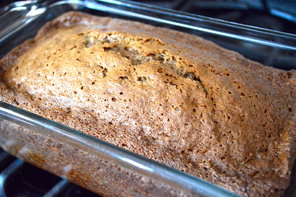 The zucchini bread took about an hour to bake, and I was having major flashbacks to Holiday baking at my mom's. It was bizarre to smell it when it was sunny and in the 80's outside! 