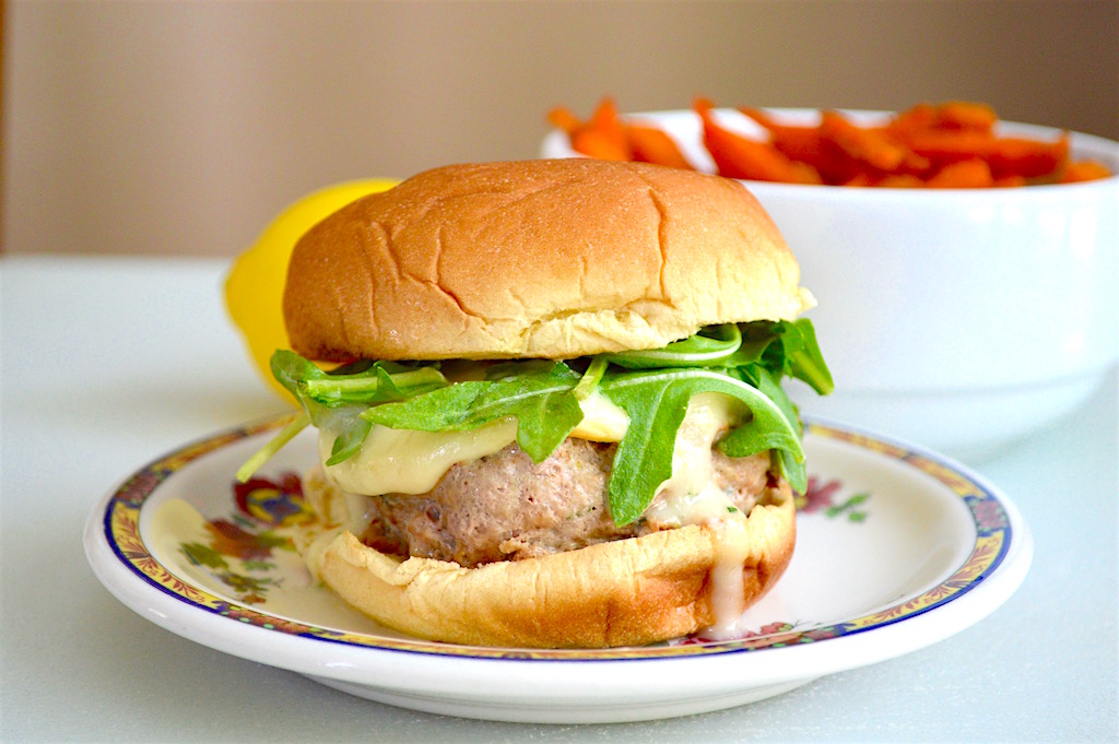 Basil Lemon Turkey Burgers