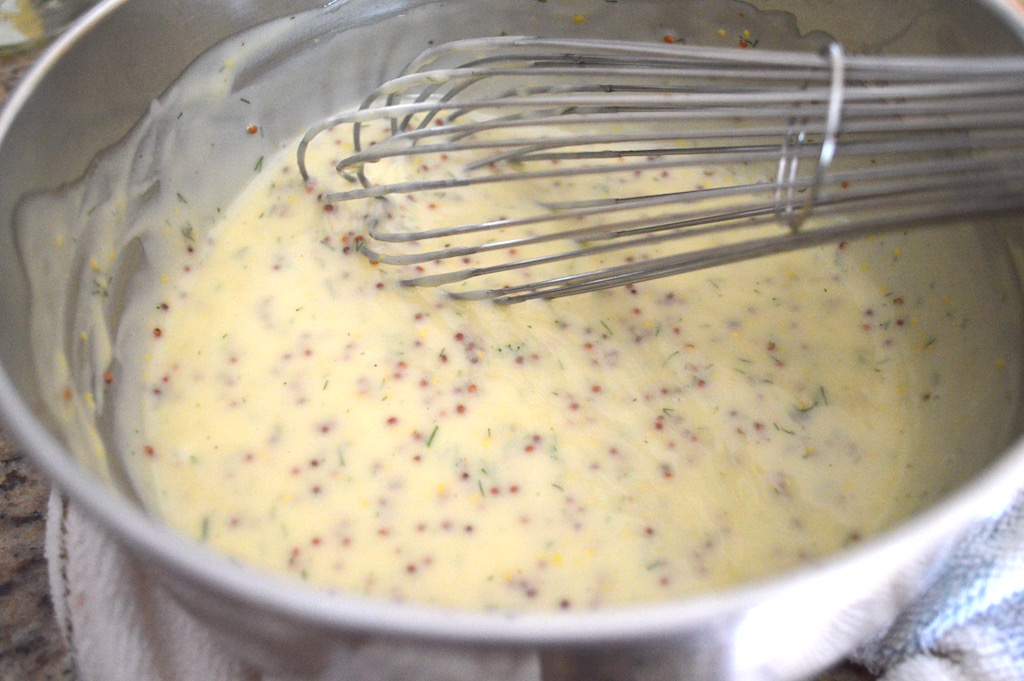 While all of that was going on I made the amazing dressing for the potato salad. It was basically a homemade dill and mustard mayonnaise that was so simple to make. A little bit of buttermilk gave it some extra tang and creaminess! 