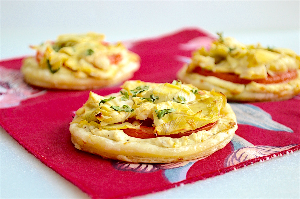 Artichoke, Tomato and Goat Cheese Tartlets