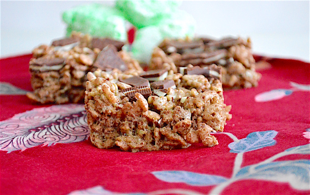 Mint Chocolate Crispy Treats