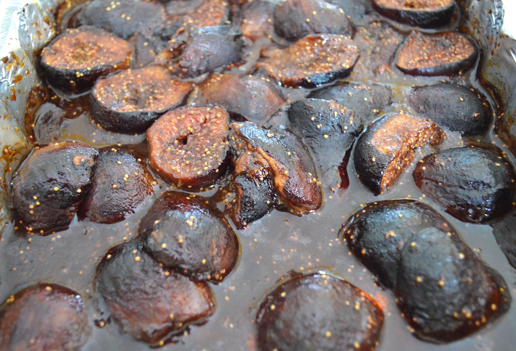 First, I roasted the figs to form the base of the balsamic fig yogurt popsicles. That little step made them so incredibly tender and flavorful! They roasted in the most delectable mixture of honey, balsamic vinegar, brown sugar, cinnamon, lemon zest, and just a little salt. The lemon zest and salt kept the mixture from becoming too sweet!