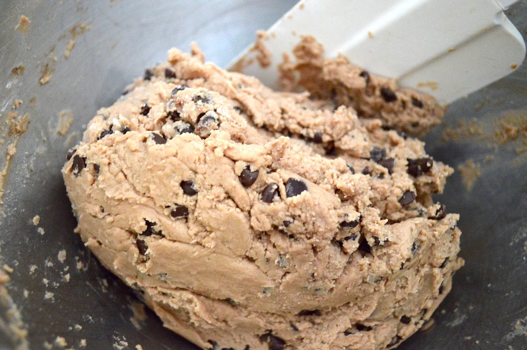 The dough for the chocolate chambord shortbread bars came together quickly. It was an easy mixture of butter, powdered sugar, cocoa powder, chambord, vanilla and flour. The most important thing was to not over mix the dough once the flour went in. That way the shortbread was gorgeously buttery soft. 