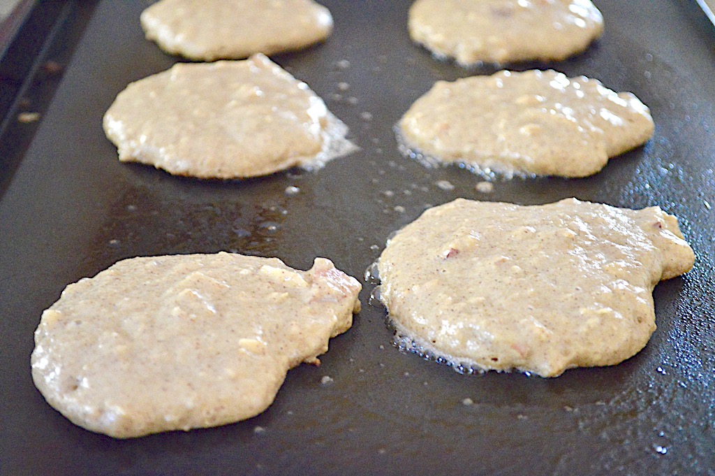 In the morning the batter was incredibly thick. When it hit my sizzling griddle it started to bubble and puff up right away. I used my very beloved electric griddle for the job but a griddle pan on the stove works great as well. 