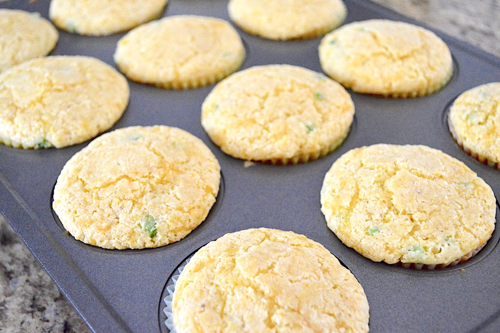 The cheddar jalapeno corn muffins baked for 20 muffins to get baked through and perfectly golden. They smelled so incredible and savory as they cooked and cooled! 