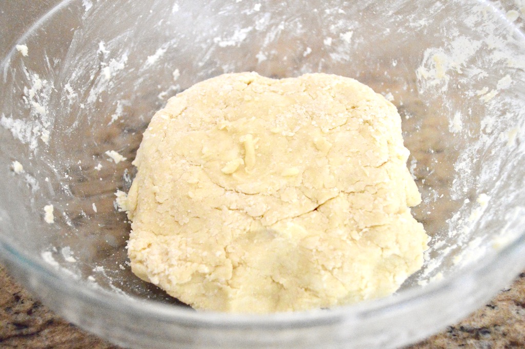 The dough for the Polish kiffles was a super simple mixture of cream cheese, butter and flour. I whipped it all together easily with my hand mixer. Then I let it chill for three hours so that it was easier to work with. Otherwise it would have been too sticky. 