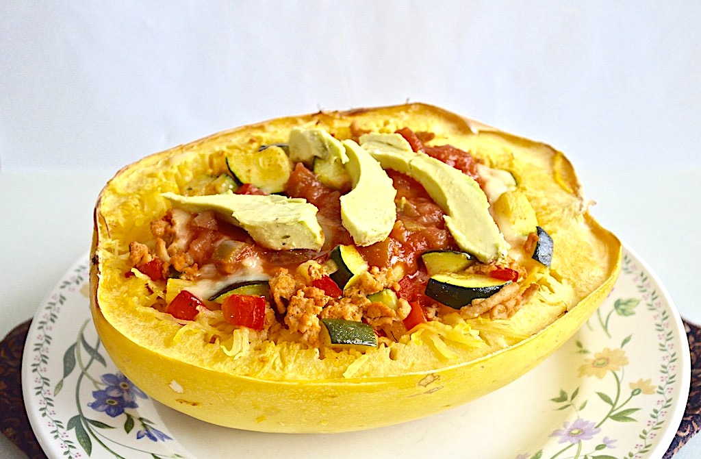 Chicken Taco Stuffed Spaghetti Squash