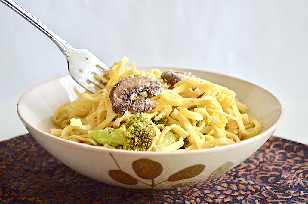 Brown Butter Goat Cheese Veggie Linguine