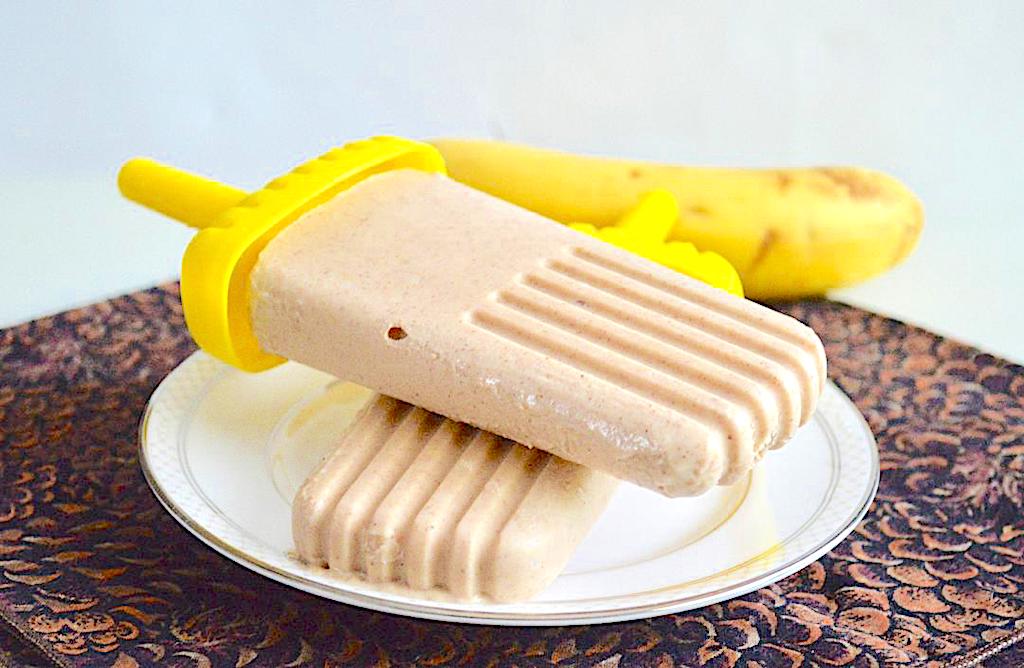 Banana Almond Butter Popsicles