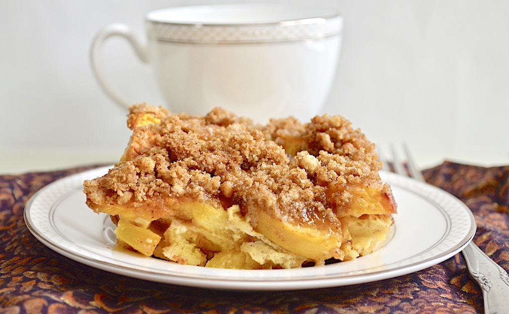 Peach Cobbler French Toast Bake