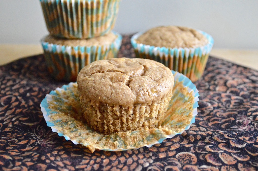 Spiced Banana Almond Butter Muffins