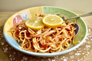 Heirloom Tomato, Basil, and Lemon Spaghetti