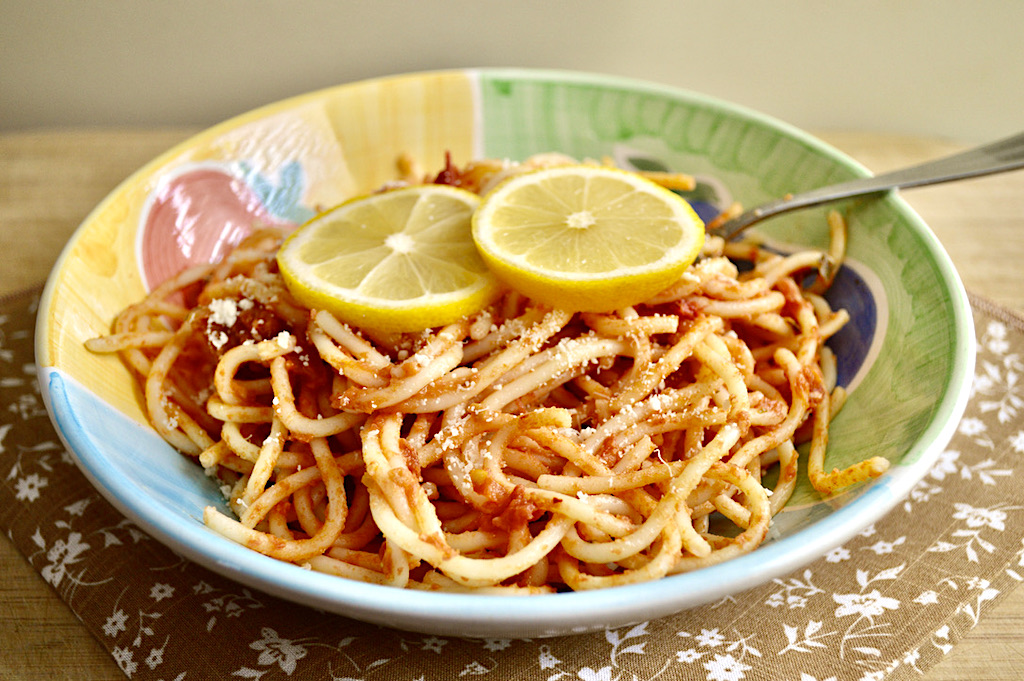 Heirloom Tomato, Basil, and Lemon Spaghetti